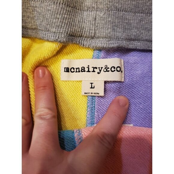 Mcnairy&co Cuffed Sweatpants Womens sz L Multicolor Spring Streetwear Heavy NWT - Picture 2 of 11